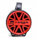 Wholesale Outdoor Drum Style Portable Bluetooth Speaker with Handle S33C (Black Red)